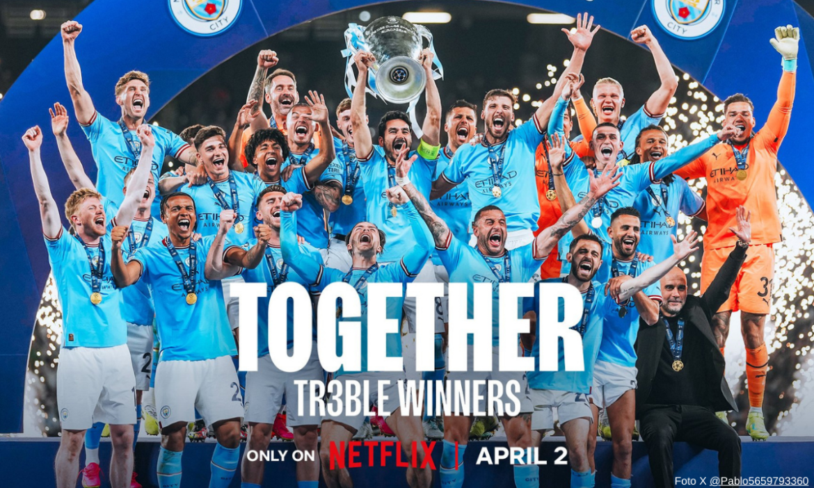 Netflix adquiere derechos del documental sobre el triplete del Manchester City