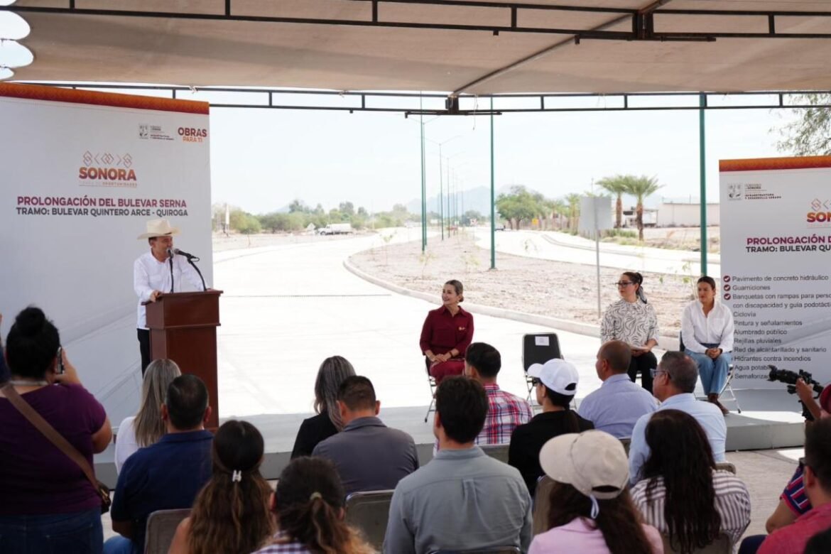 Inaugura Gobernador Durazo prolongación del bulevar Serna en beneficio de habitantes del poniente de Hermosillo